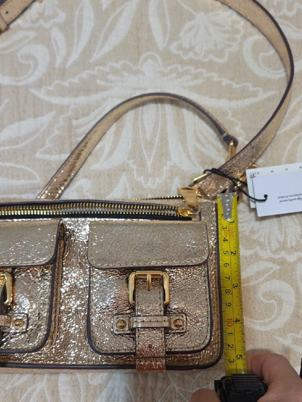 Aimee Kestenberg Metallic Gold Double-Pocket Crossbody - Picture 11 of 14